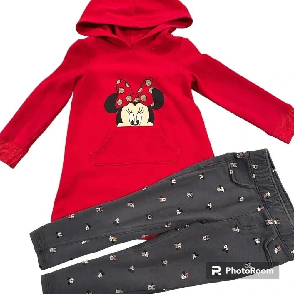Minnie Mouse 2 Piece Sweater Hoodie & Leggings Size 3T